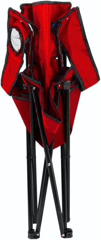 2pz Sedia Campeggio Portatile Pieghevole Telo Oxford Sacca con Maniglia H90cm Rosso