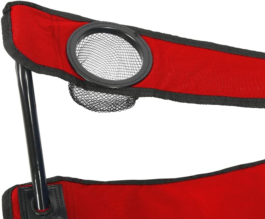 2pz Sedia Campeggio Portatile Pieghevole Telo Oxford Sacca con Maniglia H90cm Rosso