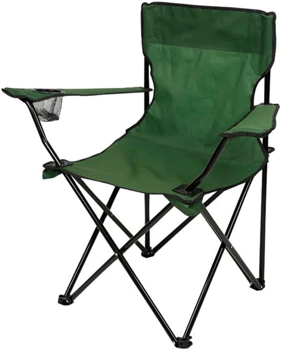 2pz Sedia Campeggio Portatile Pieghevole Telo Oxford Sacca con Maniglia H90cm Verde