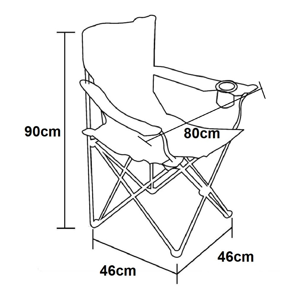 2pz Sedia Campeggio Portatile Pieghevole Telo Oxford Sacca con Maniglia H90cm Grigio