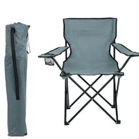 2pz Sedia Campeggio Portatile Pieghevole Telo Oxford Sacca con Maniglia H90cm Grigio