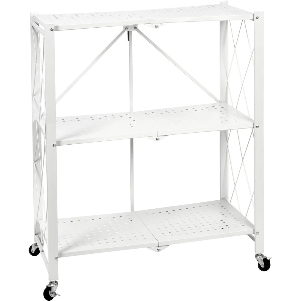 Scaffale Richiudibile Salvaspazio in Metallo Scaffalatura Multiuso Pieghevole