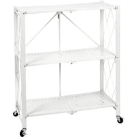 Scaffale Richiudibile Salvaspazio in Metallo Scaffalatura Multiuso Pieghevole