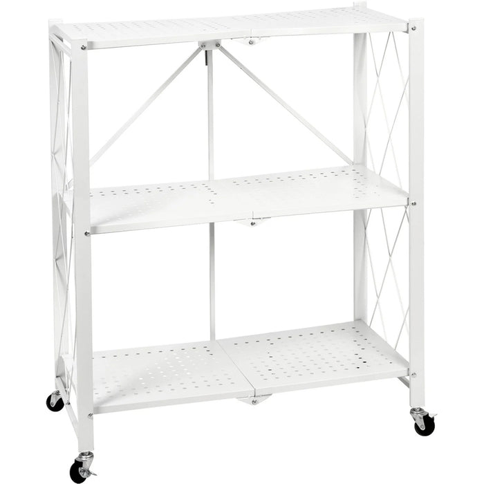 Scaffale Richiudibile Salvaspazio in Metallo Scaffalatura Multiuso Pieghevole