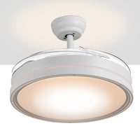 Ventilatore da Soffitto 4 Pale Richiudibili Plafoniera LED 60W Telecomando 110 cm