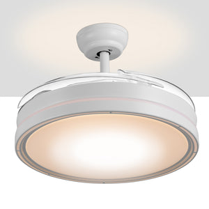 Ventilatore da Soffitto 4 Pale Richiudibili Plafoniera LED 60W Telecomando 110 cm