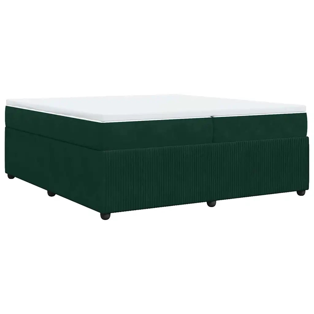 vidaXL Giroletto a Molle con Materasso Verde Scuro 200x200 cm Velluto