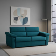 Contrada, Divano Letto 2 Posti Sfoderabile Made in Italy, 205x95 cm Azzurro