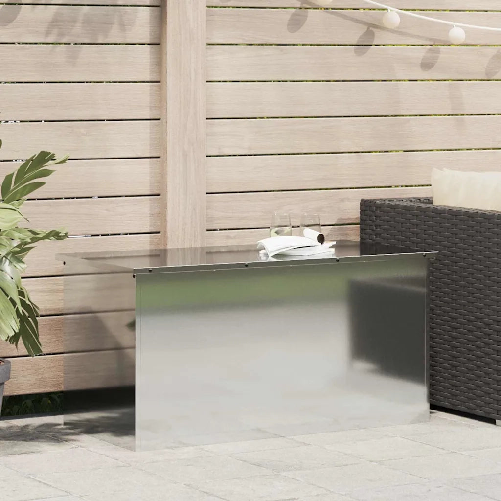 vidaXL Scatola di Stoccaggio Esterno Argento 100 x 50.5 x 50 cm