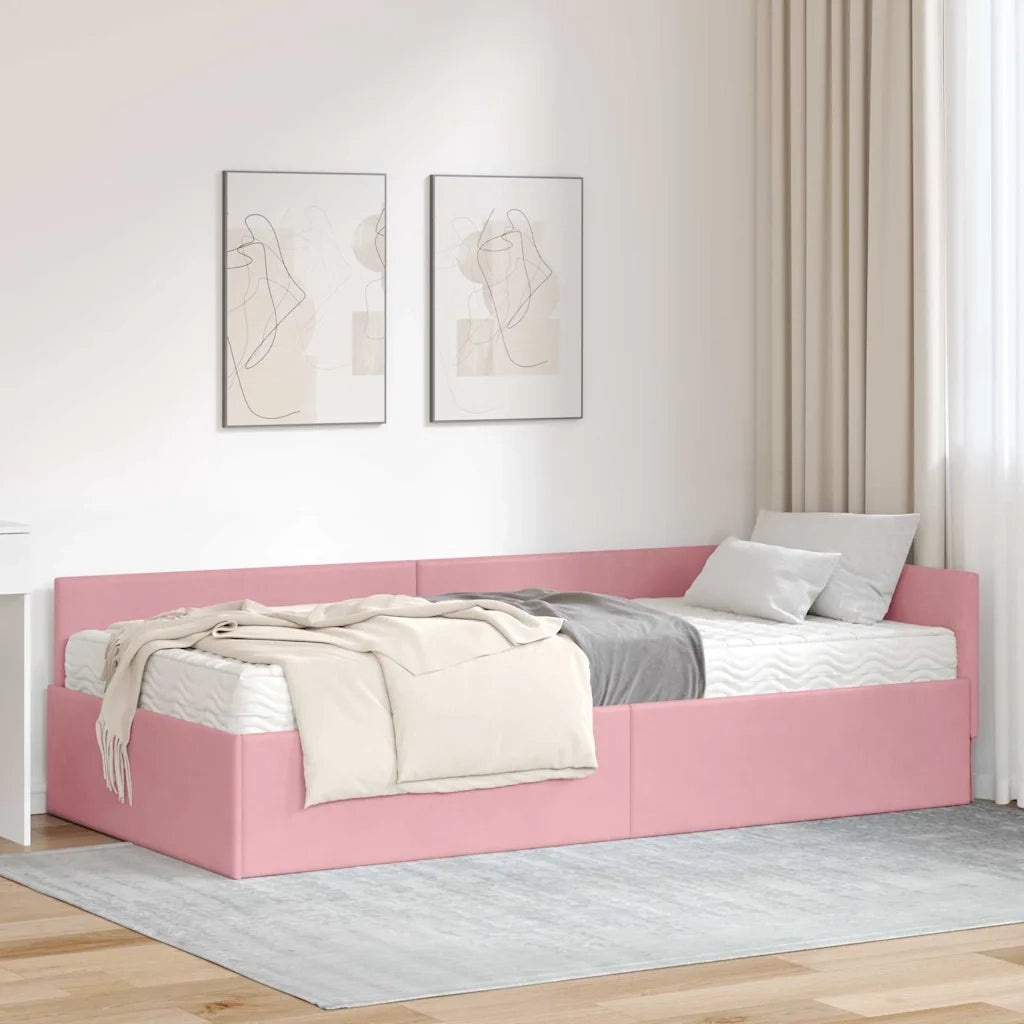 Struttura Letto Angolare con Materasso 2 pcs Grigio Velluto 3393627