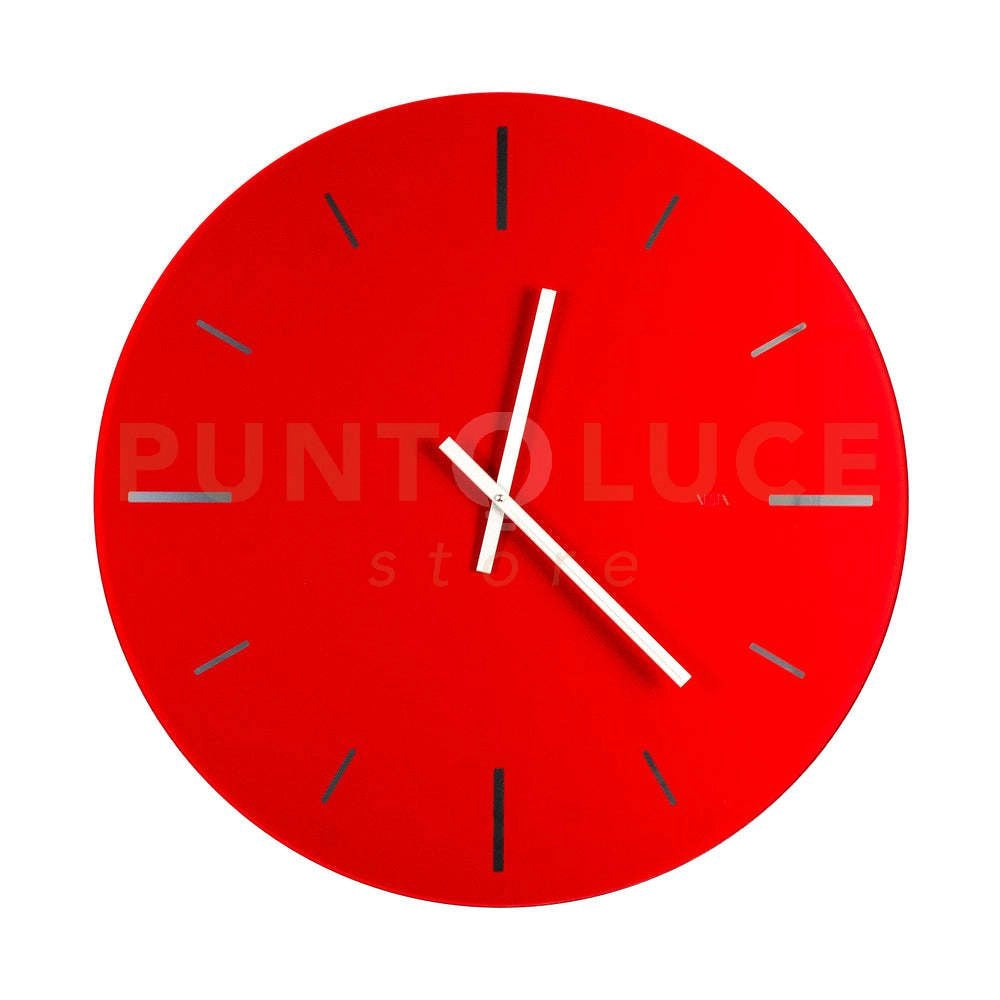 OROLOGIO DA PARETE GRANDE R2 IN CRISTALLO ACRILICO ROSSO