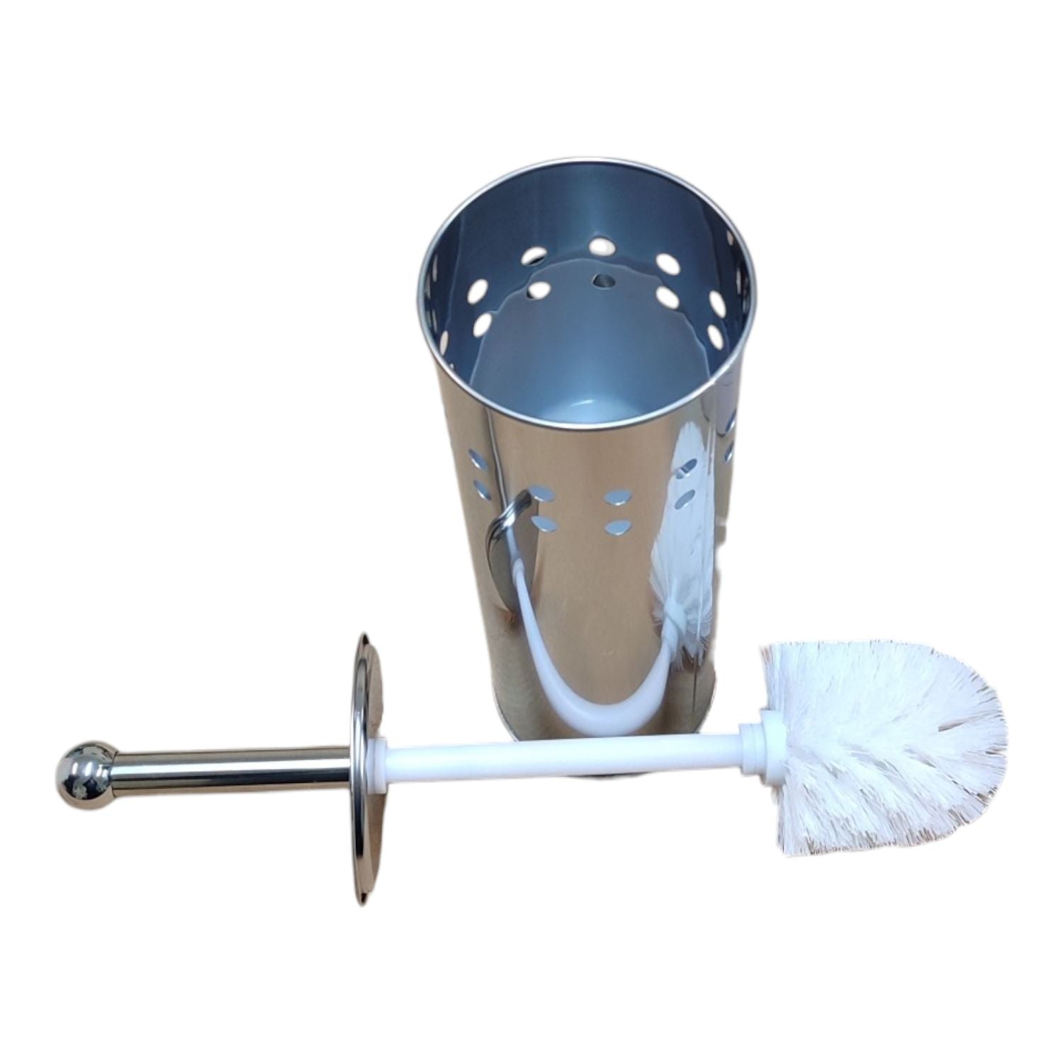 Portascopino cromato forato