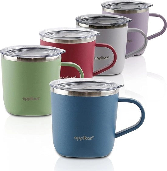 Bicchierino termico in acciaio inossidabile, tazza isolante, tazza per caffè, bicchierino per bevande, termos bicchierino 220 ml, 280 ml con coperchio, per caffè e tè (220 ml, blu indaco)