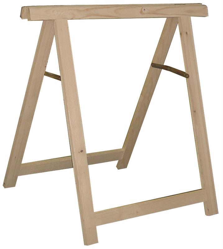 BRIXO CAVALLETTO PIEGHEVOLE IN LEGNO DI ABETE GREZZO L75 XH75XS39 CM