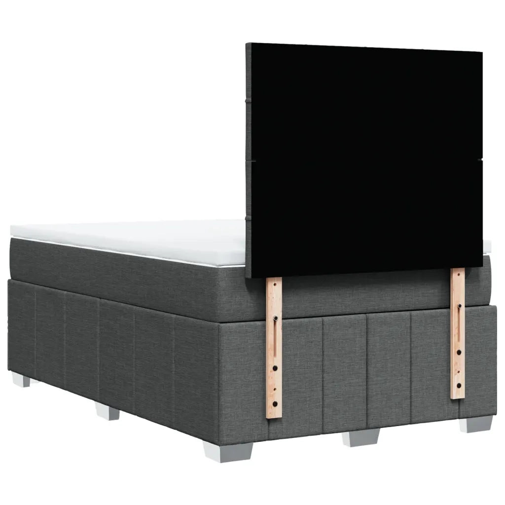 vidaXL Giroletto a Molle con Materasso Grigio Scuro 120x190cm Tessuto