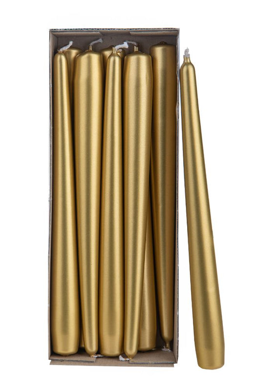 Set 20 Candele Decorative Coniche 25 cm in Cera Argento