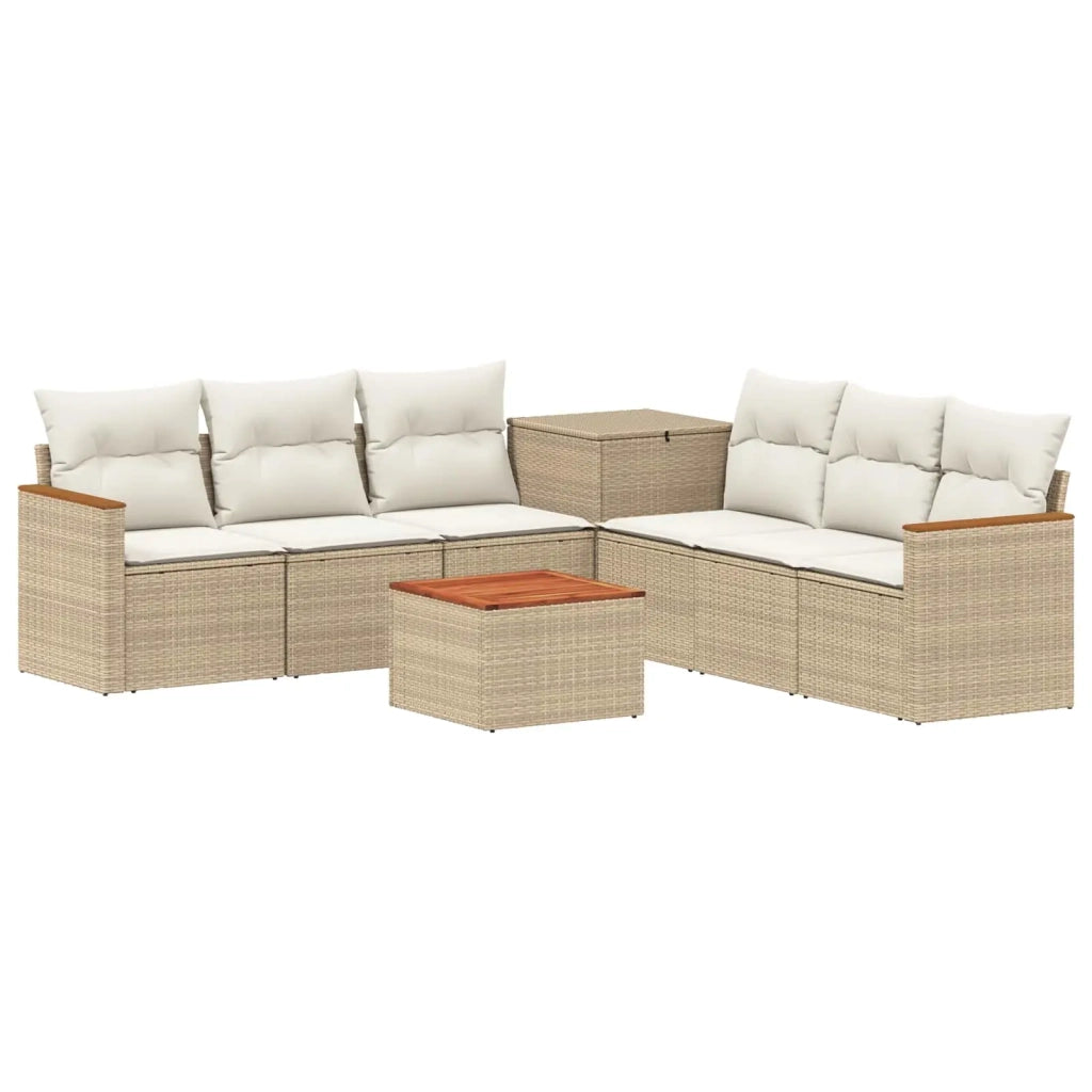 Set di divani 8 pz Beige e Bianco Crema 3448554