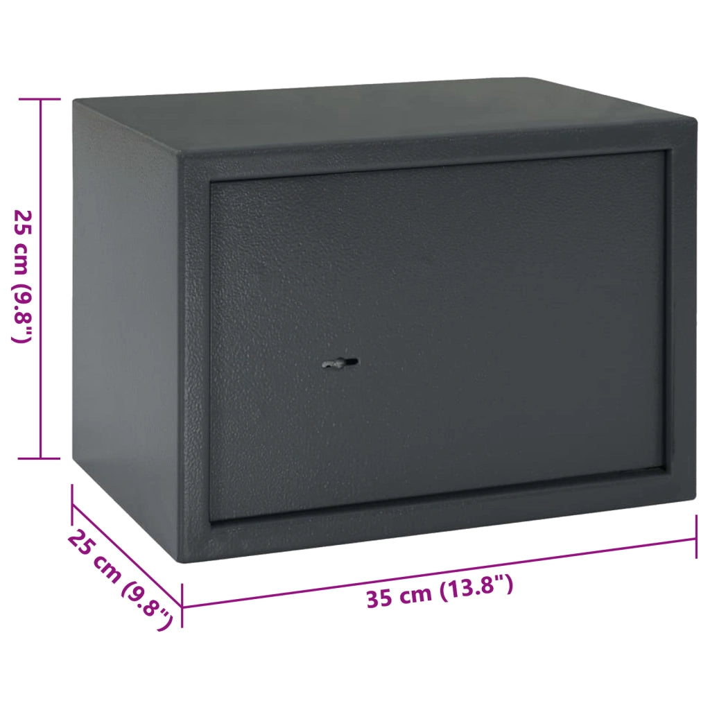 Cassaforte con Lucchetto Grigio Scuro 25x35x25 cm Acciaio