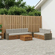Set di divani da esterno 6 pcs Naturale e Grigio Chiaro 3383039