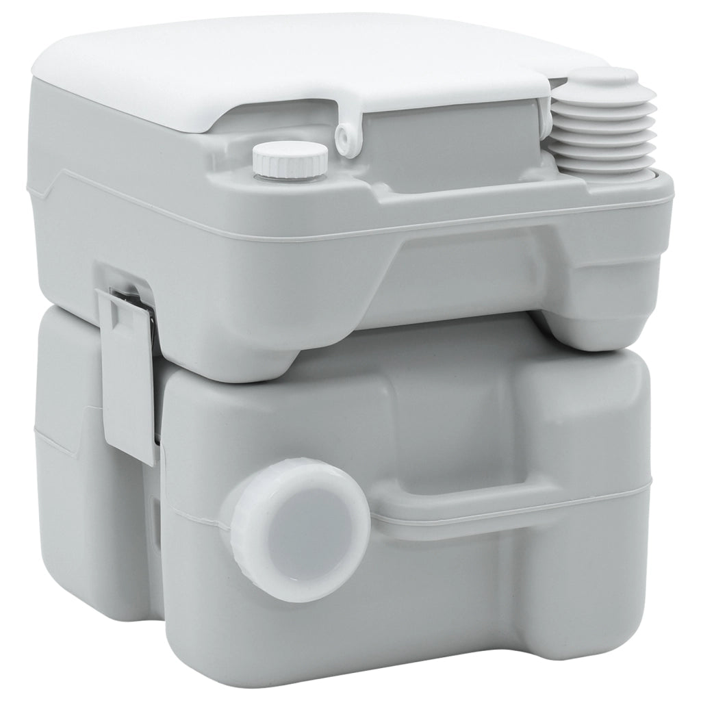 Toilette Portatile Grigia e Bianca in Plastica da 20 L di