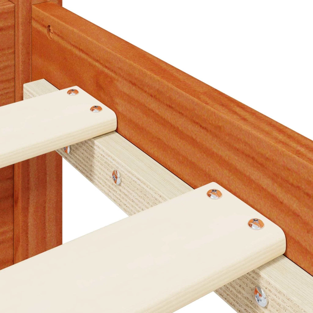 Struttura del letto Marrone cerato Legno di Pino Massello