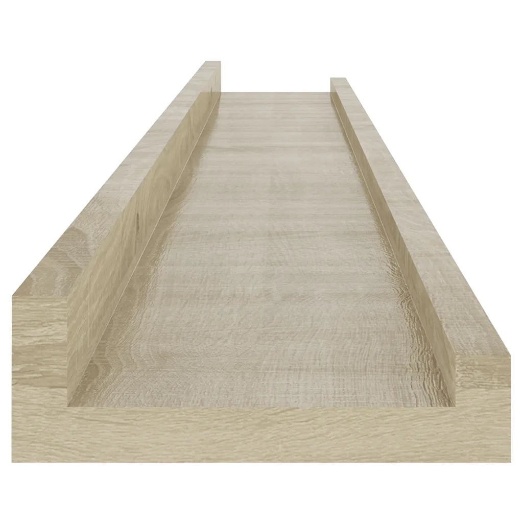 Mensole da parete 2 pz in rovere Sonoma 80x9x3 cm 326681