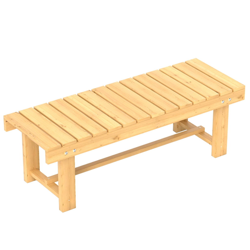Panchina da giardino a 2 posti realizzata in legno massello impermeabile e resistente per giardino e terrazzo colore naturale.