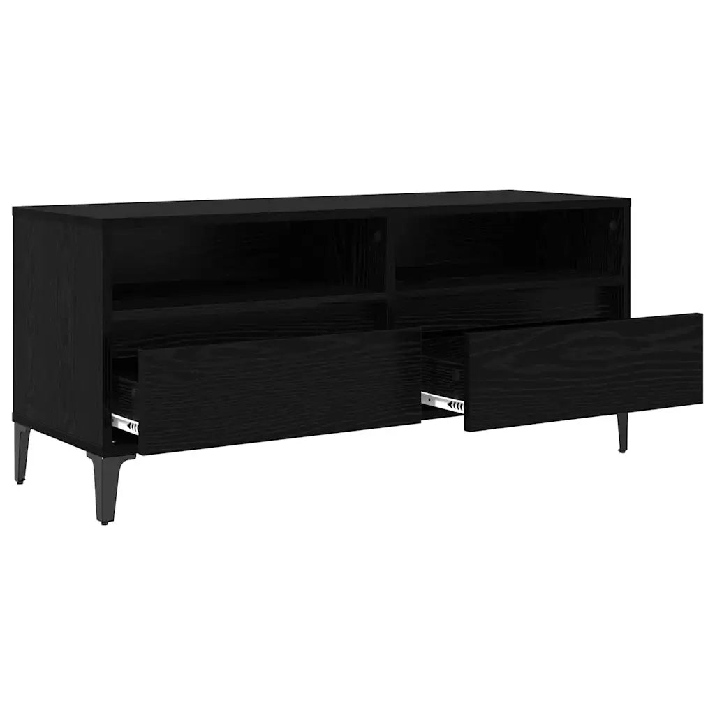 Mobile TV con cassetto-Credenza TV-Console TV Rovere Nero 100 x 34,5 x 44,5 cm 121905
