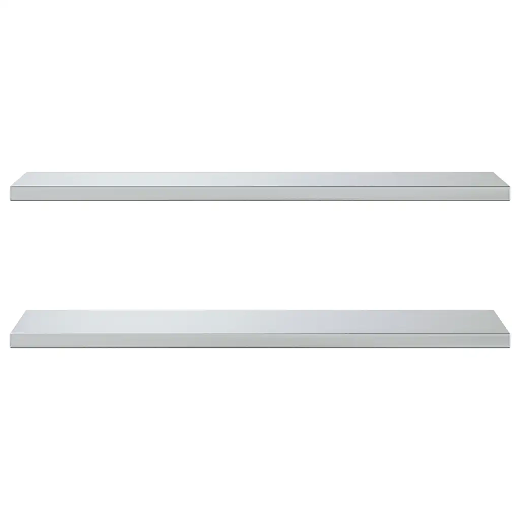 Mensole a Muro 2 pz 100x30 cm Argento in Acciaio Inossidabile 30279