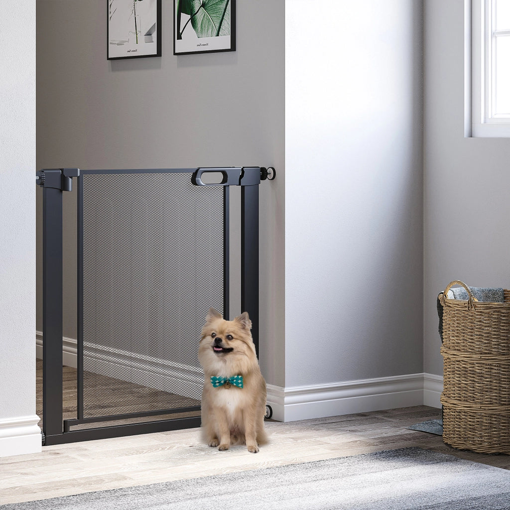 Cancellino per Cani Estensibile a Pressione ¨C Zephmum ¨C Nero, Acciaio e ABS, 75-82x76 cm
