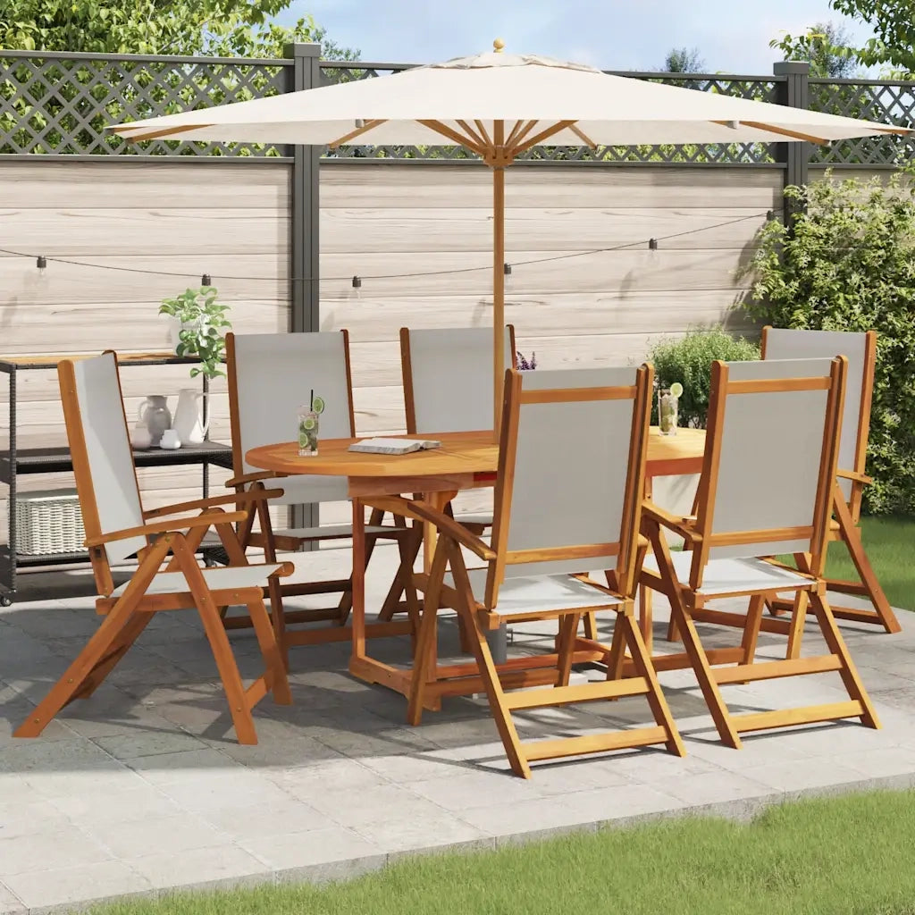Sedie da Giardino Pieghevoli 6 pz Massello d'Acacia e Textilene 3279239