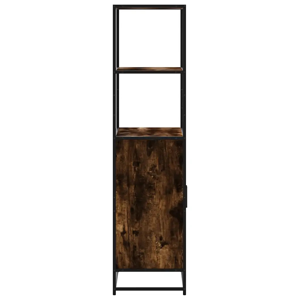 Credenza Rovere Fumo 68x35x139 cm Legno Multistrato Metallo 849051