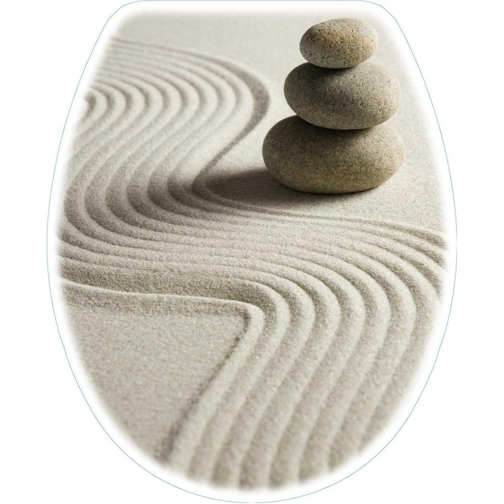 Bisk 04155 - sedile wc yucca in polipropilene con disegno pietre