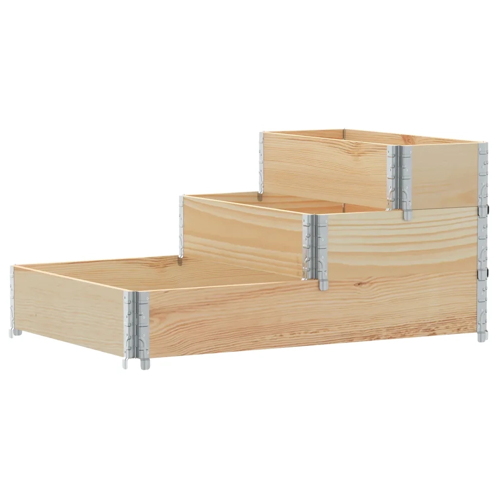 Fioriera | Cassetta per fiori | Vaso Rialzata 3 Livelli 120x80 cm Legno Massello di Pino
