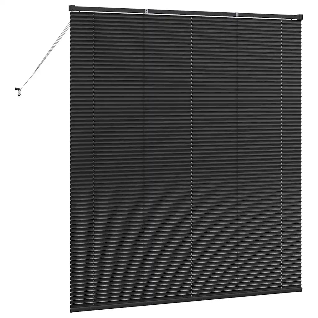 Tendaggi a Veneziana | Tenda a lamelle Nero 175 x 160 cm Alluminio