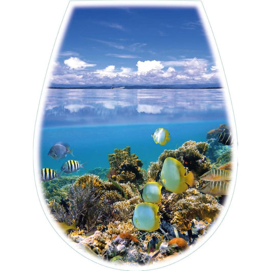 Bisk 04155 - sedile wc lilia in polipropilene con foto oceano, c
