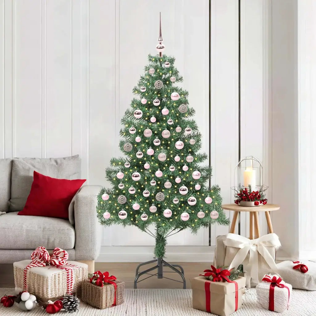 Albero di Natale | Decorazioni natalizie con 300 LED con supporto Verde 180 cm PVC