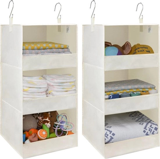 Organizzatore di Armadio a Pannelli - Beige Pacchetto da 2 - Archiviazione e Organizzazione