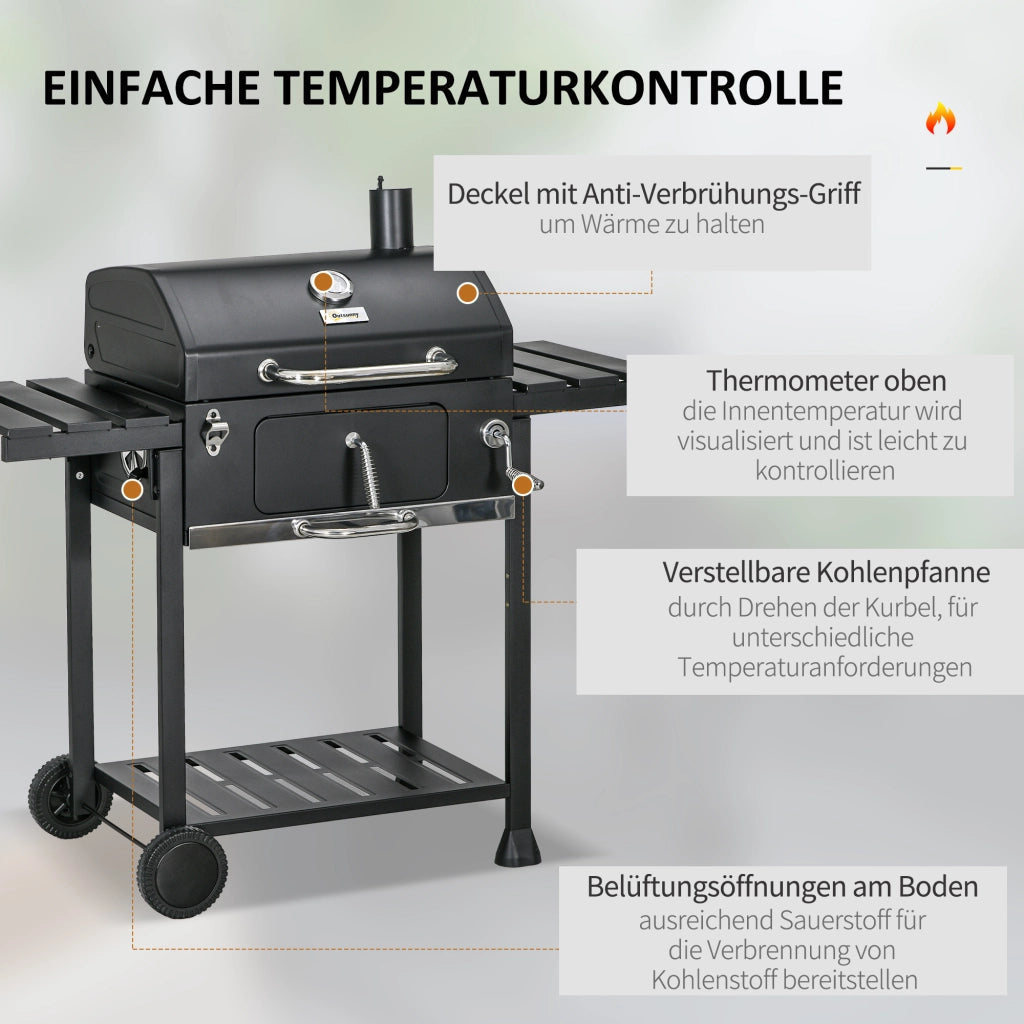 BARBECUE A CARBONELLA CON COPERCHIO 58 x 42 cm NERO