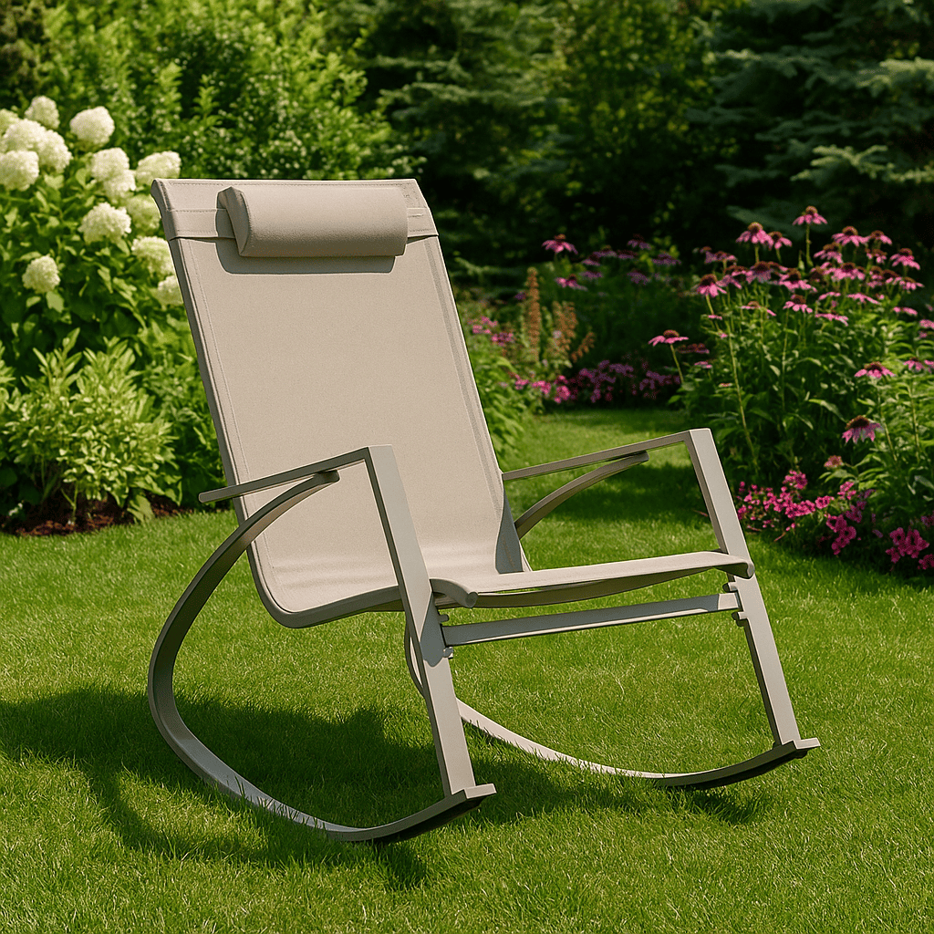 SEDIA POLTRONA A DONDOLO "ARIA" IN ALLUMINIO DESIGN MODERNO