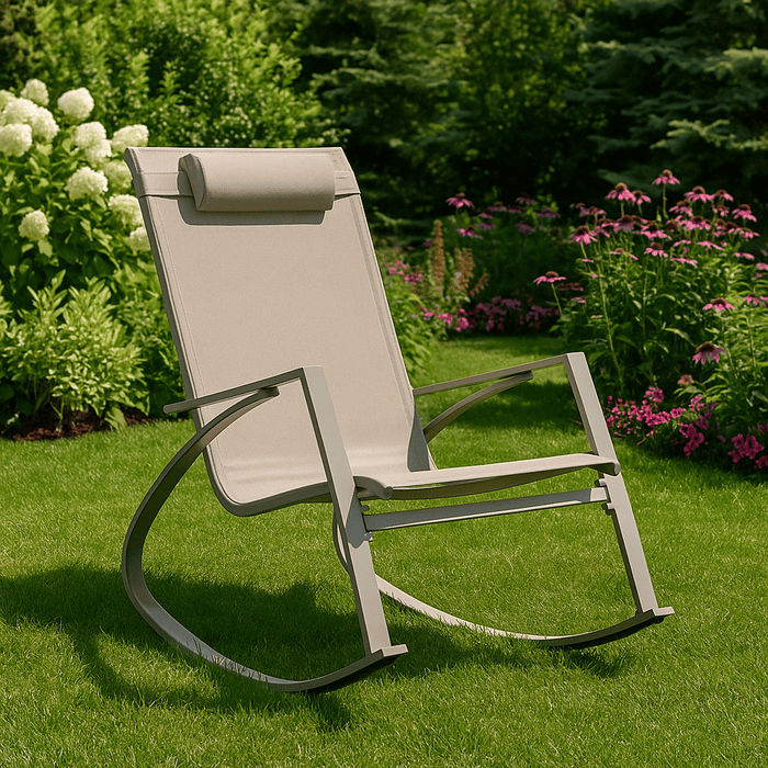 SEDIA POLTRONA A DONDOLO "ARIA" IN ALLUMINIO DESIGN MODERNO