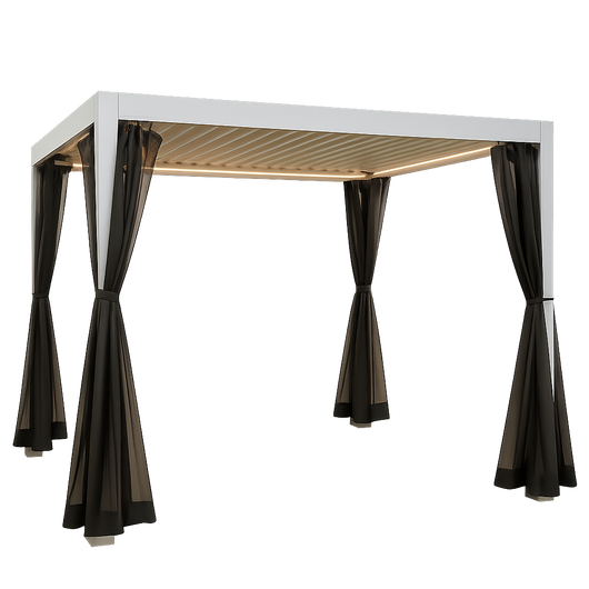GAZEBO PERGOLA BIOCLIMATICA 3x3x2,4h mt A LAMELLE ORIENTABILI PER GIARDINO