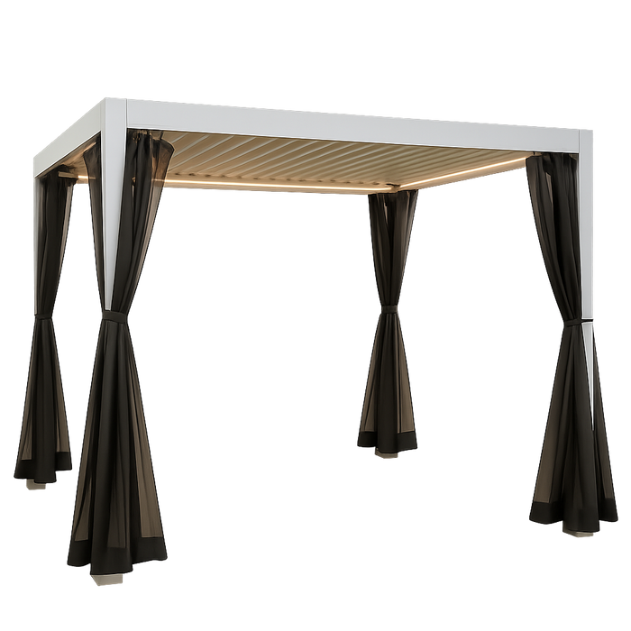 GAZEBO PERGOLA BIOCLIMATICA 3x3x2,4h mt A LAMELLE ORIENTABILI PER GIARDINO