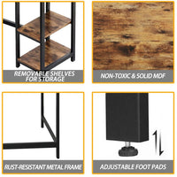 Scrivania Angolare Porta PC Stile Industriale con Libreria in Metallo e Legno mdf