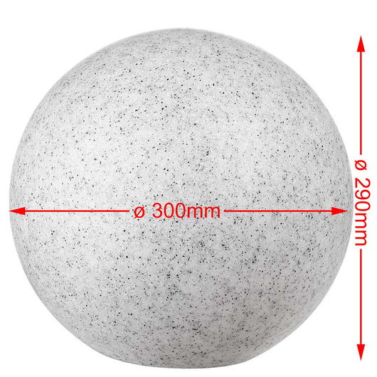 Lampada Sfera Giardino 30cm Luce Esterno Bianco Pietra E27 Decorazione da Esterno