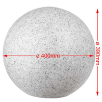 Lampada Sfera Giardino 40cm Luce Esterno Bianco Pietra E27 Decorazione da Esterno