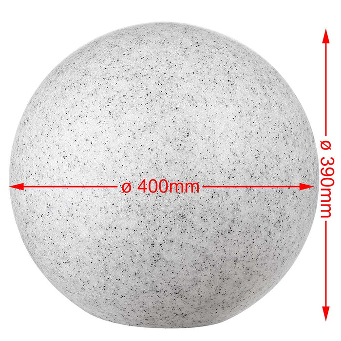 Lampada Sfera Giardino 40cm Luce Esterno Bianco Pietra E27 Decorazione da Esterno