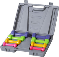 Set Manubri Palestra 8 Pesi Fitness con Valigetta 0.5kg 1kg 1.5kg 2Kg colorati