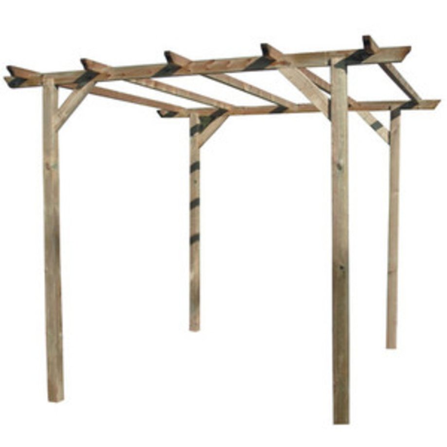 PERGOLA 300x300xh247 cm CON STRUTTURA IN LEGNO PER GIARDINO ED ESTERNI