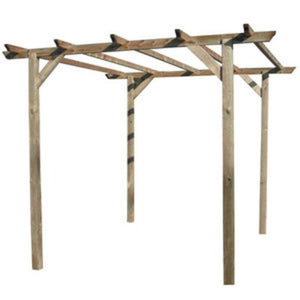 PERGOLA 300x300xh247 cm CON STRUTTURA IN LEGNO PER GIARDINO ED ESTERNI